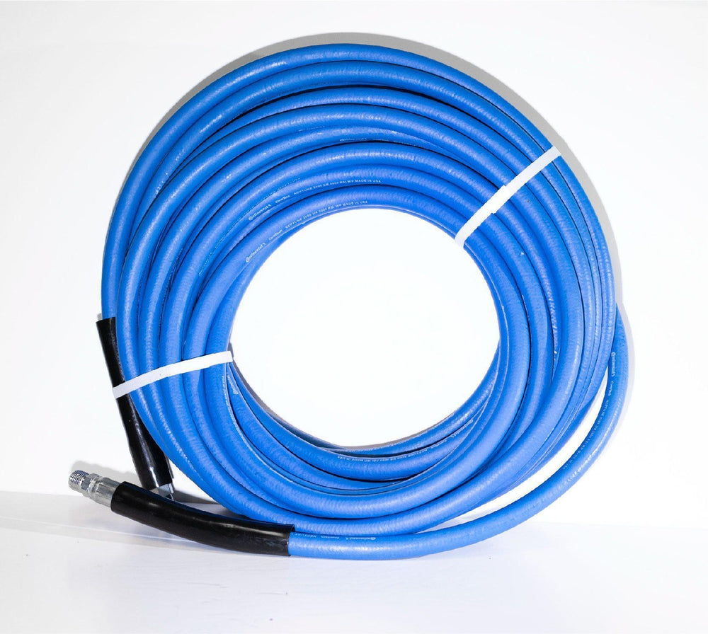 3/8" Continental/Goodyear blue neptune non marking pressure washer and carpet cleaning hose with fittings