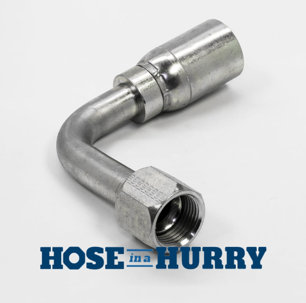 JIC 37° Female Swivel 90° Long Drop Thermoplastic Hose Fittings-Hose in a Hurry